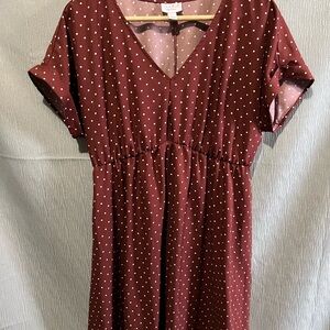 Isabel Maternity by Ingrid & Isabel Burgundy Polka Dot Dress